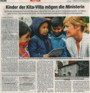 19.10.2016_WAZ_Kinder der Kita-Villa mögen die Ministerin